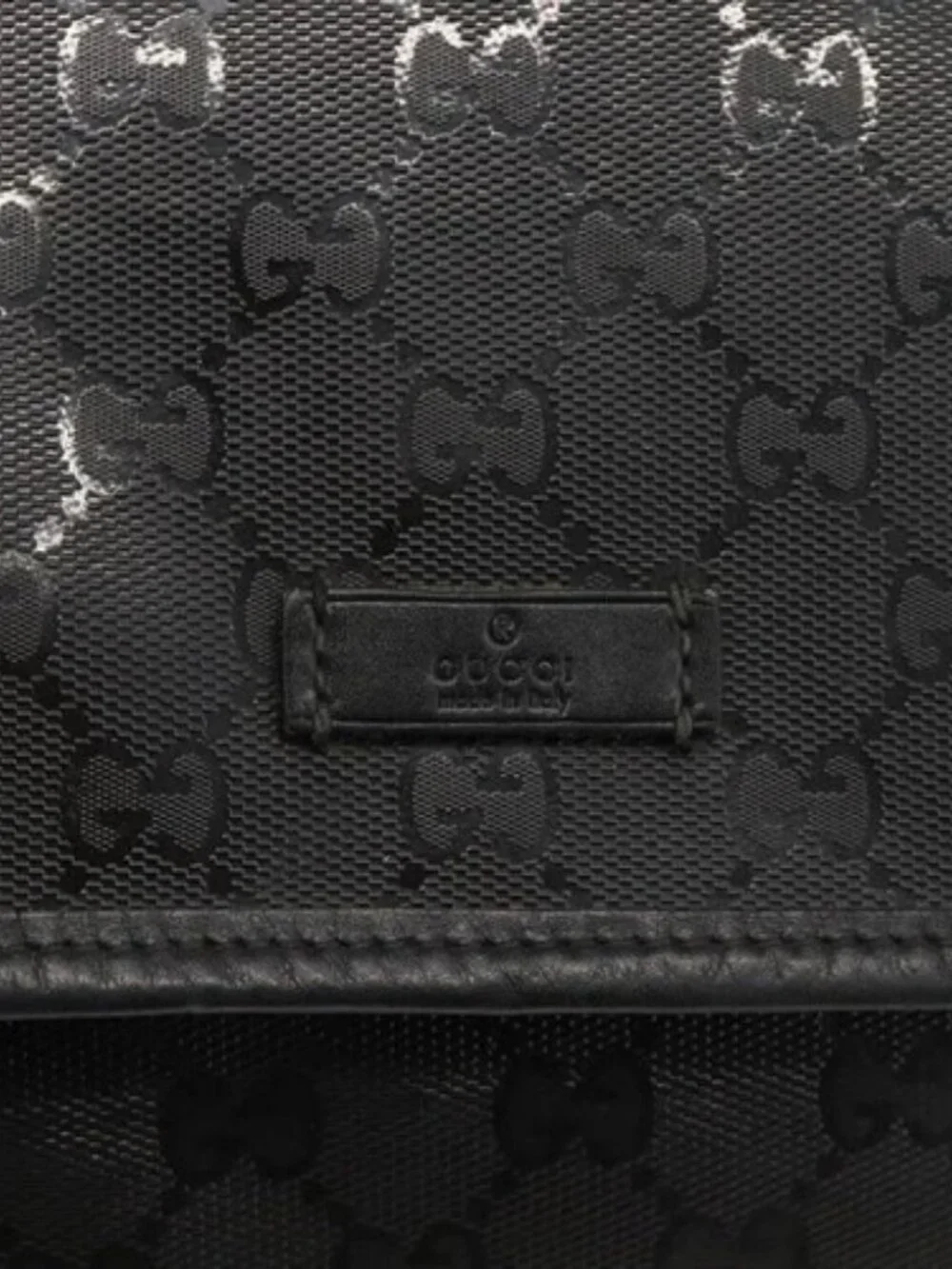 GUCCI GG Implementation Shoulder Bag PVC Black Silver 201732 Auth ka3564